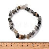 Natural Tourmalinated Quartz/Black Rutilated Quartz Stretch Bracelets X-BJEW-JB03681-01-7
