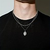 304 Stainless Steel Rope Chain Double Layer Necklaces WG0A8AC-01-2
