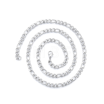 Men's 201 Stainless Steel Figaro Chains Necklace NJEW-N050-A08-5-60P-1