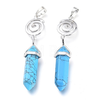 Synthetic Turquoise Pointed Big Pendants G-D0021-01P-05-1