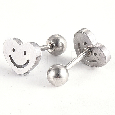 201 Stainless Steel Barbell Cartilage Earrings EJEW-R147-25-1