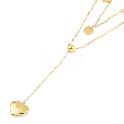 Ion Plating(IP) 304 Stainless Steel Double Layer Heart Pendant Necklaces for Women NJEW-K276-11G-1