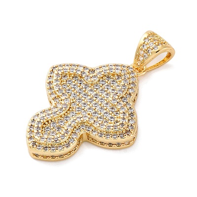 Brass Micro Pave Cubic Zirconia Pendants KK-S510-48G-04-1