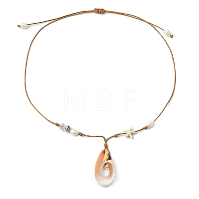 Shell Pendant Necklaces NJEW-TA00179-02-1