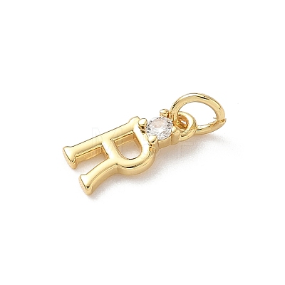 Brass Pave Clear Cubic Zirconia Charms KK-A273-01G-R-1