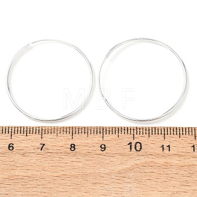 925 Sterling Silver Huggie Hoop Earrings EJEW-C179-05D-S-1