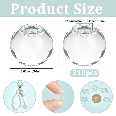 210Pcs Round Mechanized One Hole Blown Glass Globe Ball Bottles BLOW-PA0001-04A-1