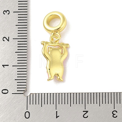 Rack Plating Brass Micro Pave Clear Cubic Zirconia Enamel European Dangle Charms KK-S380-27G-01-1