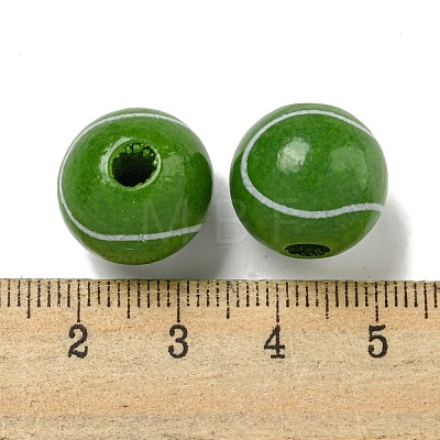 Printed Wood European Beads WOOD-G022-11D-1