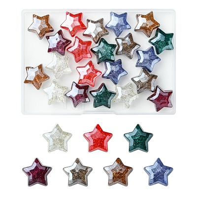 21Pcs 7 Colors Transparent Acrylic Beads OACR-FS0001-95-1
