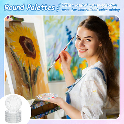 200Pcs Round PET Watercolor Oil Palette AJEW-WA0004-63-1