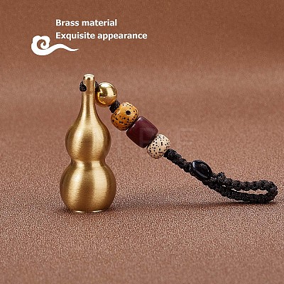 Detachable Brass Gourd Feng Shui Hanging Ornament for Wealth & Success KEYC-WH0036-17G-1