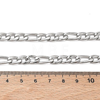 6MM 304 Stainless Steel Figaro Chain Necklaces NJEW-G203-02P-1