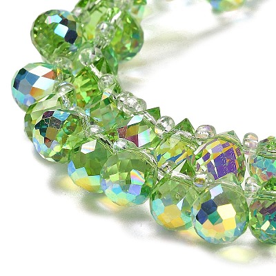 Electroplate Glass Beads Strands X-EGLA-D030-17E-1
