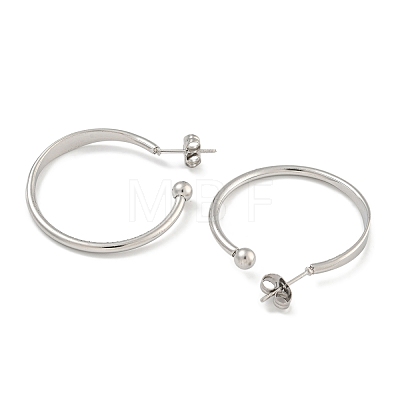 304 Stainless Steel Ring Stud Earrings for Women EJEW-U022-13P-1