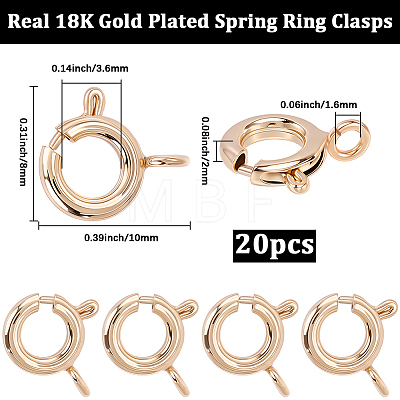 20Pcs Brass Spring Ring Clasps KK-BBC0027-68B-G-1