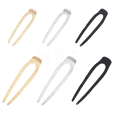 6Pcs 6 Style Alloy Hair Forks OHAR-CP0001-06-1