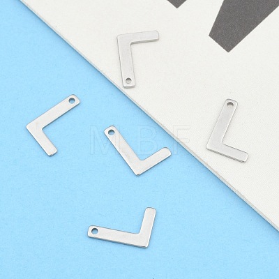 Tarnish Resistant 304 Stainless Steel Letter Charms STAS-O072-L-1