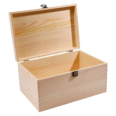Pine Wood Flip Top Storage Boxes CON-WH0095-231-1