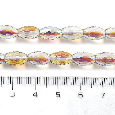 Electroplate Transparent Glass Beads Strands EGLA-M032-02A-HR02-1