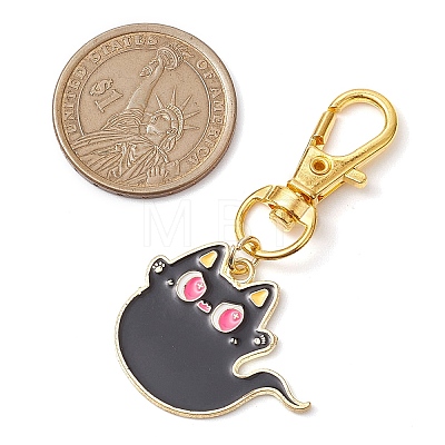 Halloween Alloy Enamel Pendant Decoration HJEW-JM02265-1