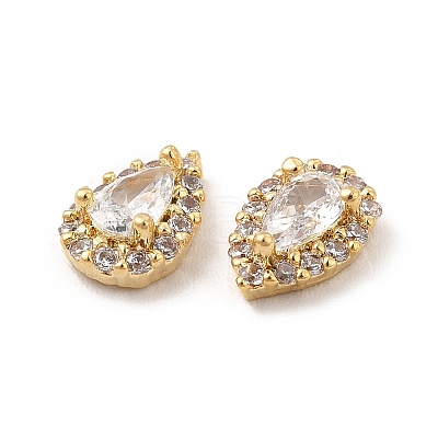 Brass Micro Pave Cubic Zirconia Cabochons MRMJ-P015-02D-LG-1