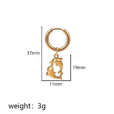 304 Stainless Steel Hoop Dangle Earrings WG37D9E-03-1