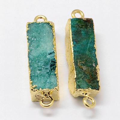 Electroplated Natural & Dyed Druzy Agate Links connectors G-N0168-015D-1