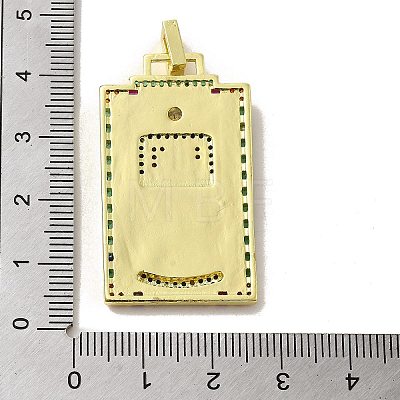 Brass Micro Pave Cubic Zirconia Pendants with Enamel KK-H458-03G-20-1