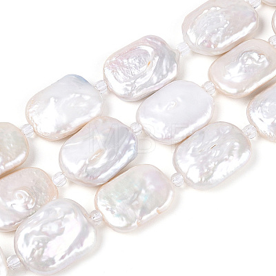 Natural Baroque Keshi Pearl Beads Strands X-PEAR-D07-03-1
