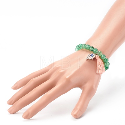 Imitation Gemstone Acrylic Stretch Charm Bracelets BJEW-JB06318-1