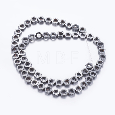 Non-magnetic Synthetic Hematite Beads Strands G-P338-09A-6x6mm-1