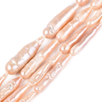 Natural Baroque Stick Pearl Keshi Pearl Beads Strands PEAR-N021-19-01B-1