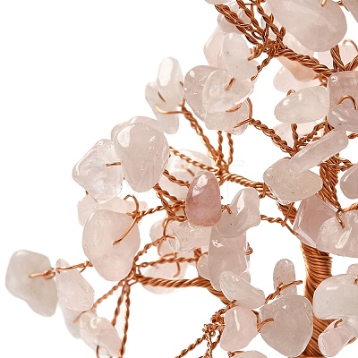 Christmas Natural Rose Quartz Chips Tree Decorations DJEW-K028-01C-1