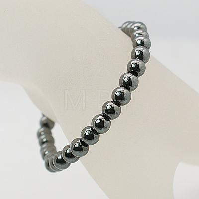 Fashion Non-Magnetic Synthetic Hematite Bracelets BJEW-JB00555-01-1