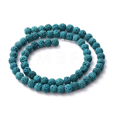 Natural Lava Rock Round Bead Strands G-I124-6mm-09-1