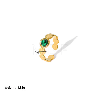 Round Synthetic Malachite Ring VE0486-2-1