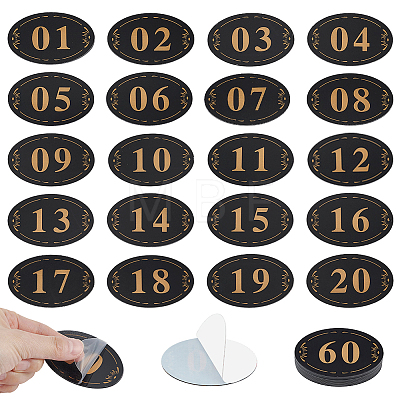 6 Bags 6 Styles Acrylic Number Plate AJEW-OC0016-08-1