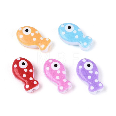 Printed Opaque Acrylic Beads SACR-T017-81M-1