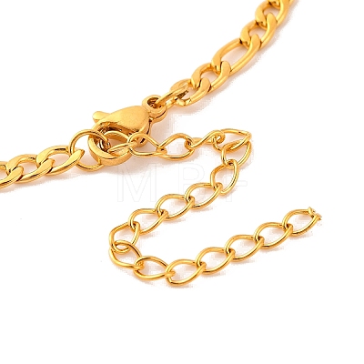 Constellation 202 Stainless Steel Figaro Chain Link Bracelets for Women Men AJEW-U006-01K-1