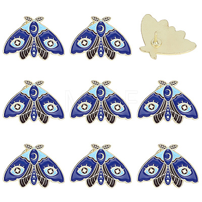 9pcs Alloy Enamel Brooches JEWB-ME0001-35-1