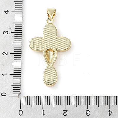 Brass Micro Pave Clear Cubic Zirconia Pendants KK-Q813-16B-G-1