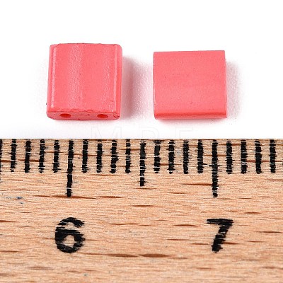 2-Hole Baking Paint Glass Seed Beads SEED-S023-17C-18-1