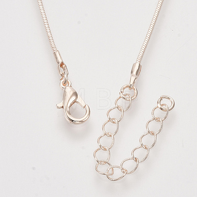 Brass Square Snake Chain Necklace Making MAK-T006-10A-RG-1