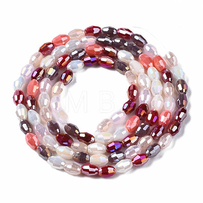 Electroplate Glass Beads Strands X-EGLA-N002-09G-1