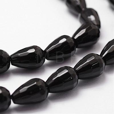 Natural Black Onyx Beads Strands G-P161-25-14x10mm-1