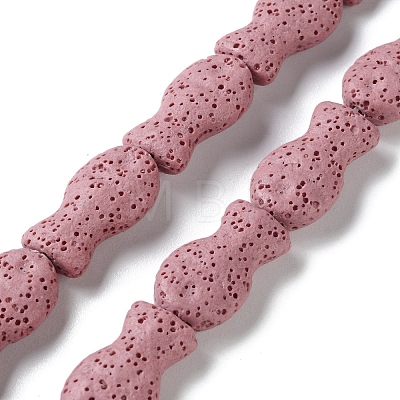 Fish Dyed Natural Lava Rock Beads Strands G-O126-01A-12-1