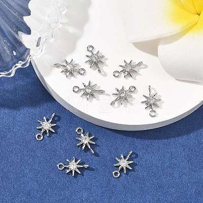 SHEGRACE Brass Clear Cubic Zirconia Charms XGRQ2O255-426P-1