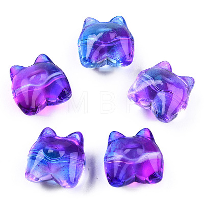 Transparent Spray Painted Glass Beads GLAA-N035-034-G01-1