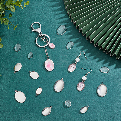   DIY Blank Oval Pendant Making Kits DIY-PH0021-47-1